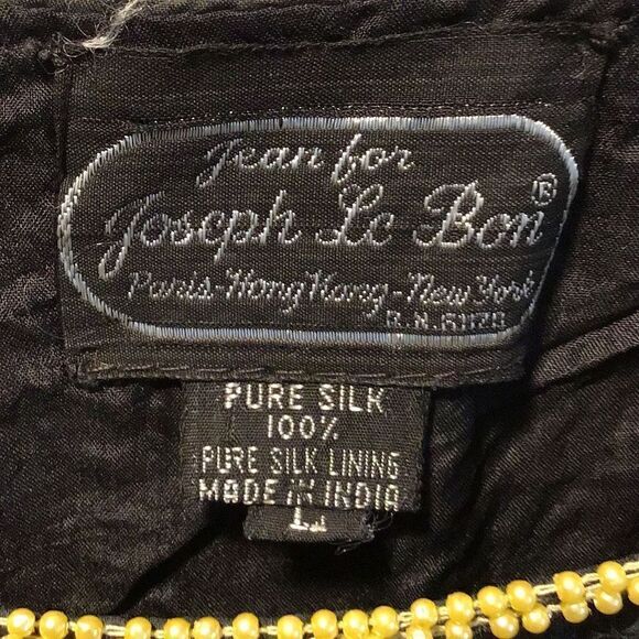 Blouse vintage sequin Joseph Le Bon silk blouse size large missing few beads on - Picture 7 of 7